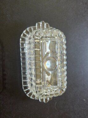 VINTAGE HAZEL ATLAS ART DECO RIBBED BUTTER DISH